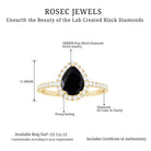 Minimal Created Black Diamond Engagement Ring with Diamond Accent Lab Created Black Diamond - ( AAAA ) - Quality - Rosec Jewels