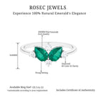 Pear Shape Emerald and Diamond Cluster Promise Ring Emerald - ( AAA ) - Quality - Rosec Jewels