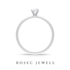 Minimal Round Diamond Solitaire Ring in Gold Diamond - ( HI-SI ) - Color and Clarity - Rosec Jewels