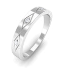 Simple Three Diamond Wedding Band Ring Diamond - ( HI-SI ) - Color and Clarity - Rosec Jewels