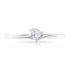 Certified Moissanite Heart Promise Ring Moissanite - ( D-VS1 ) - Color and Clarity - Rosec Jewels