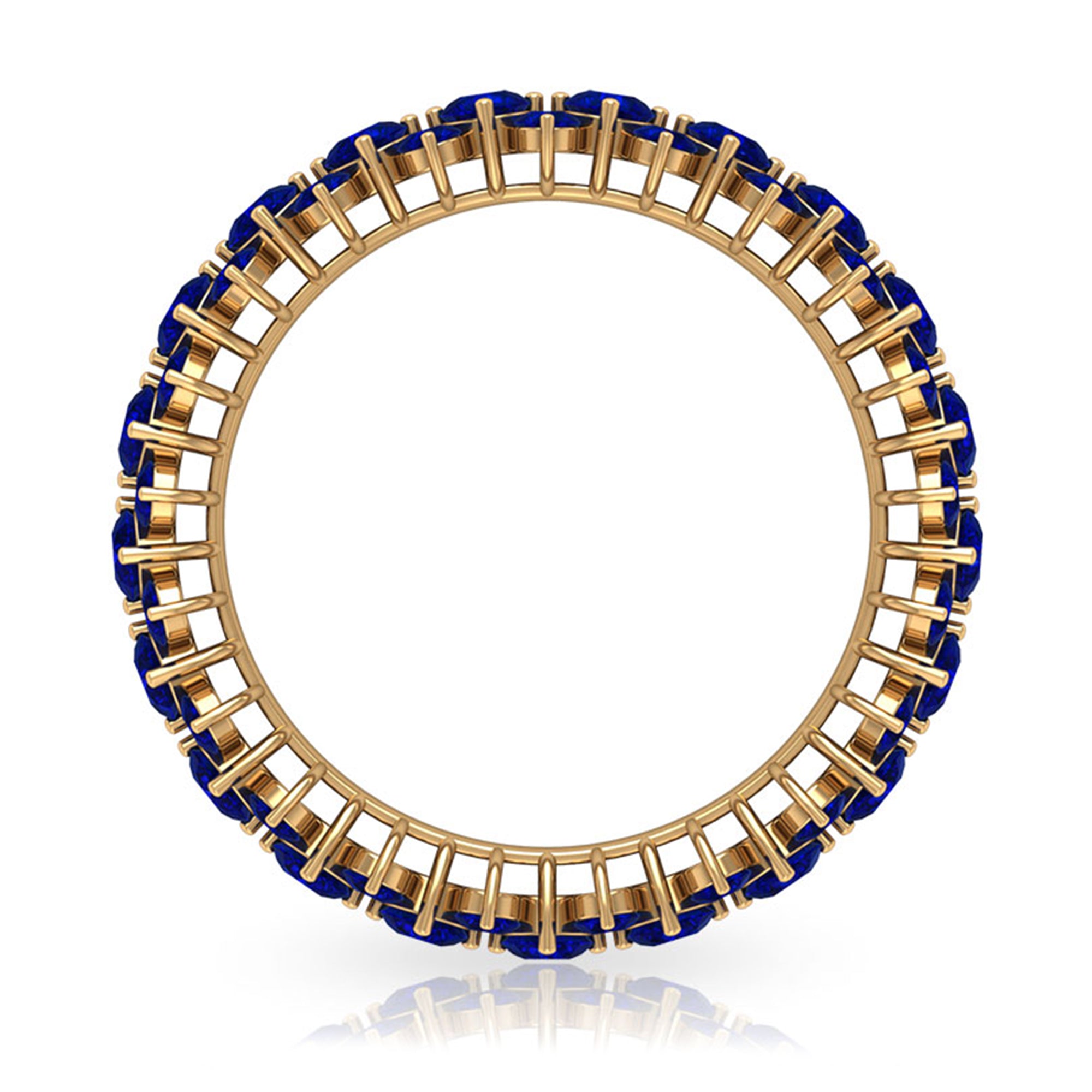 3.75 CT Prong Set Lab-Created Blue Sapphire Full Eternity Band Ring Lab Created Blue Sapphire - ( AAAA ) - Quality - Rosec Jewels