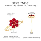 1 CT Round Cut Lab Created Ruby Cluster Ring Lab Created Ruby - ( AAAA ) - Quality - Rosec Jewels