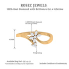 Diamond Floral Ring with Curved Shank Diamond - ( HI-SI ) - Color and Clarity - Rosec Jewels