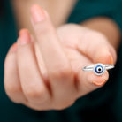 Enamel Evil Eye Gold Ring for Women - Rosec Jewels