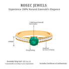 1 CT Classic Emerald and Diamond Ring Emerald - ( AAA ) - Quality - Rosec Jewels