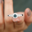 1 CT Antique London Blue Topaz and Diamond Engagement Ring with Milgrain Details London Blue Topaz - ( AAA ) - Quality - Rosec Jewels