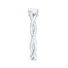 Cushion Cut Moissanite Solitaire Braided Promise Ring Moissanite - ( D-VS1 ) - Color and Clarity - Rosec Jewels