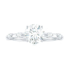 Large Round Shape Moissanite Solitaire Engagement Ring in Gold Moissanite - ( D-VS1 ) - Color and Clarity - Rosec Jewels