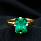 8X10 MM Octagon Lab Grown Emerald Solitaire Engagement Ring Lab Created Emerald - ( AAAA ) - Quality - Rosec Jewels