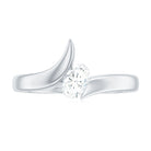 Oval Cut Certified Moissanite Solitaire Bypass Ring in Gold Moissanite - ( D-VS1 ) - Color and Clarity - Rosec Jewels