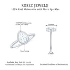 Pear Cut Moissanite Solitaire Gold Engagement Ring in Bezel Setting Moissanite - ( D-VS1 ) - Color and Clarity - Rosec Jewels