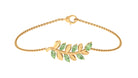 Marquise and Pear Cut Green Sapphire Leaf Chain Bracelet Green Sapphire - ( AAA ) - Quality - Rosec Jewels