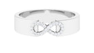 Natural Diamond Infinity Wide Band Ring in Pave Setting Diamond - ( HI-SI ) - Color and Clarity - Rosec Jewels