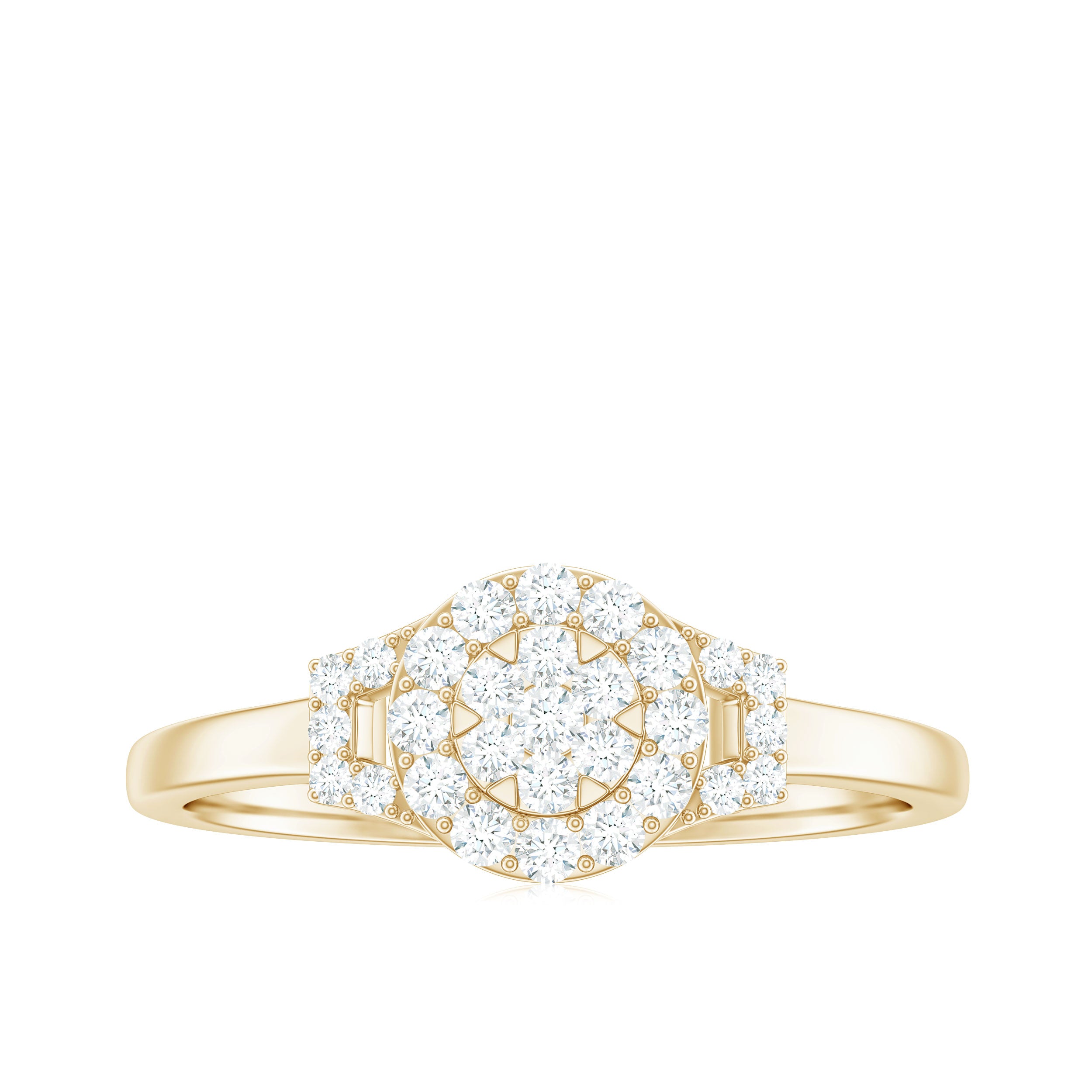 1/4 CT Minimal Diamond Engagement Ring in Gold Diamond - ( HI-SI ) - Color and Clarity - Rosec Jewels