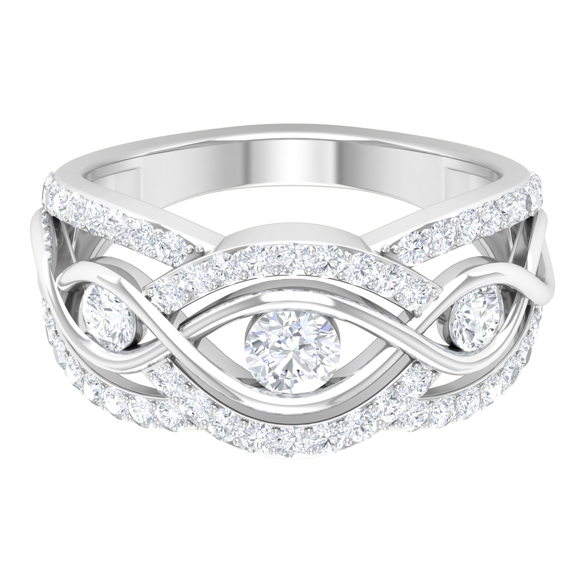 1.75 CT Diamond Wedding Band Infinity Ring Diamond - ( HI-SI ) - Color and Clarity - Rosec Jewels