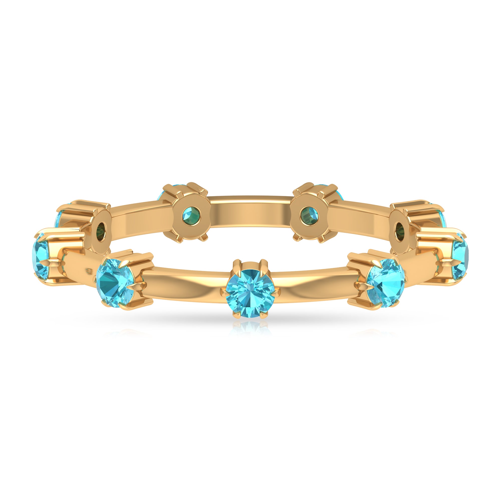 3/4 CT Claw Set Swiss Blue Topaz Stackable Ring Swiss Blue Topaz - ( AAA ) - Quality - Rosec Jewels