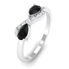 1/2 CT Black Diamond and Diamond Infinity Promise Ring Black Diamond - ( AAA ) - Quality - Rosec Jewels