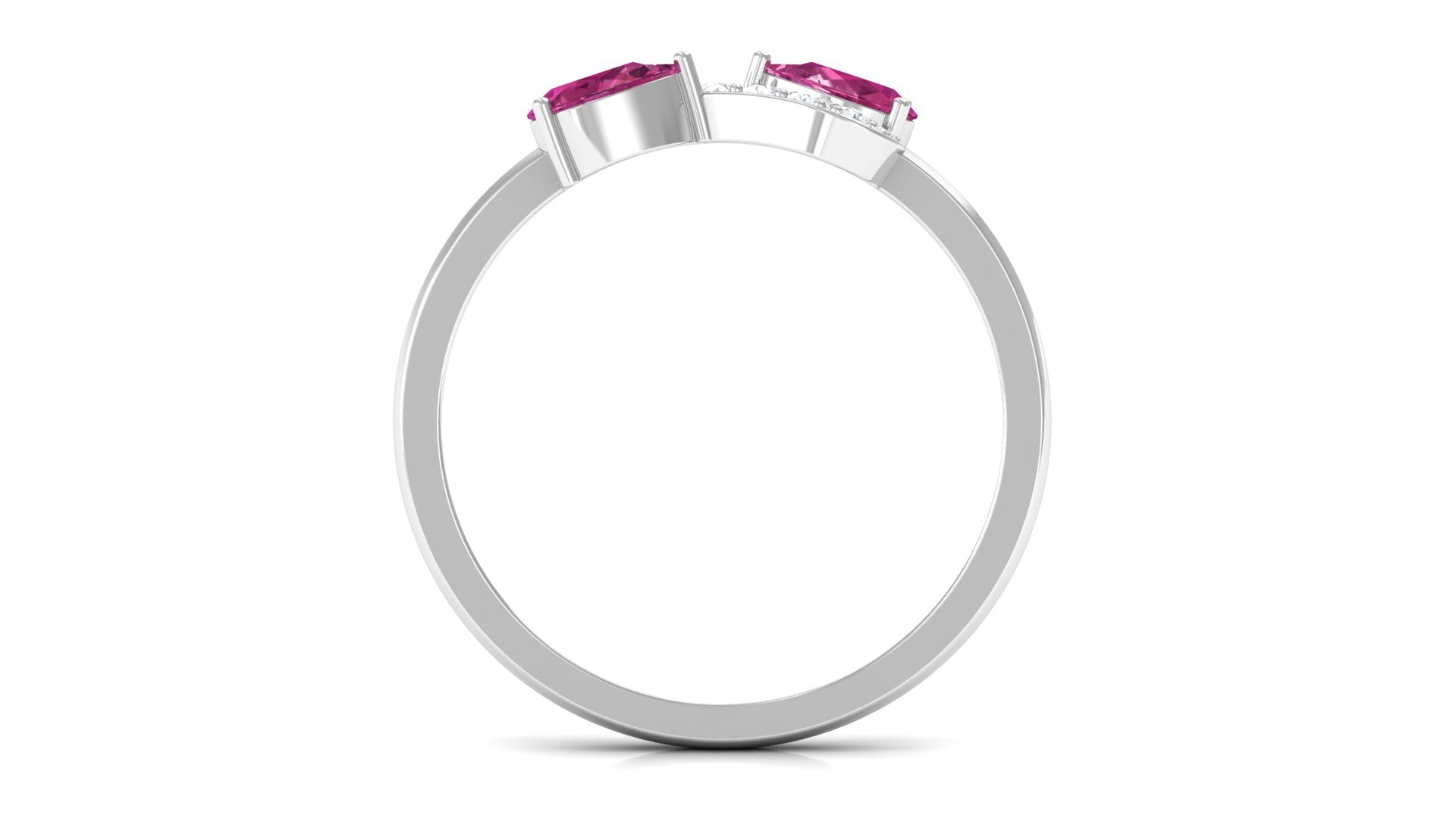 Pink Tourmaline Infinity Promise Ring with Diamond Pink Tourmaline - ( AAA ) - Quality - Rosec Jewels