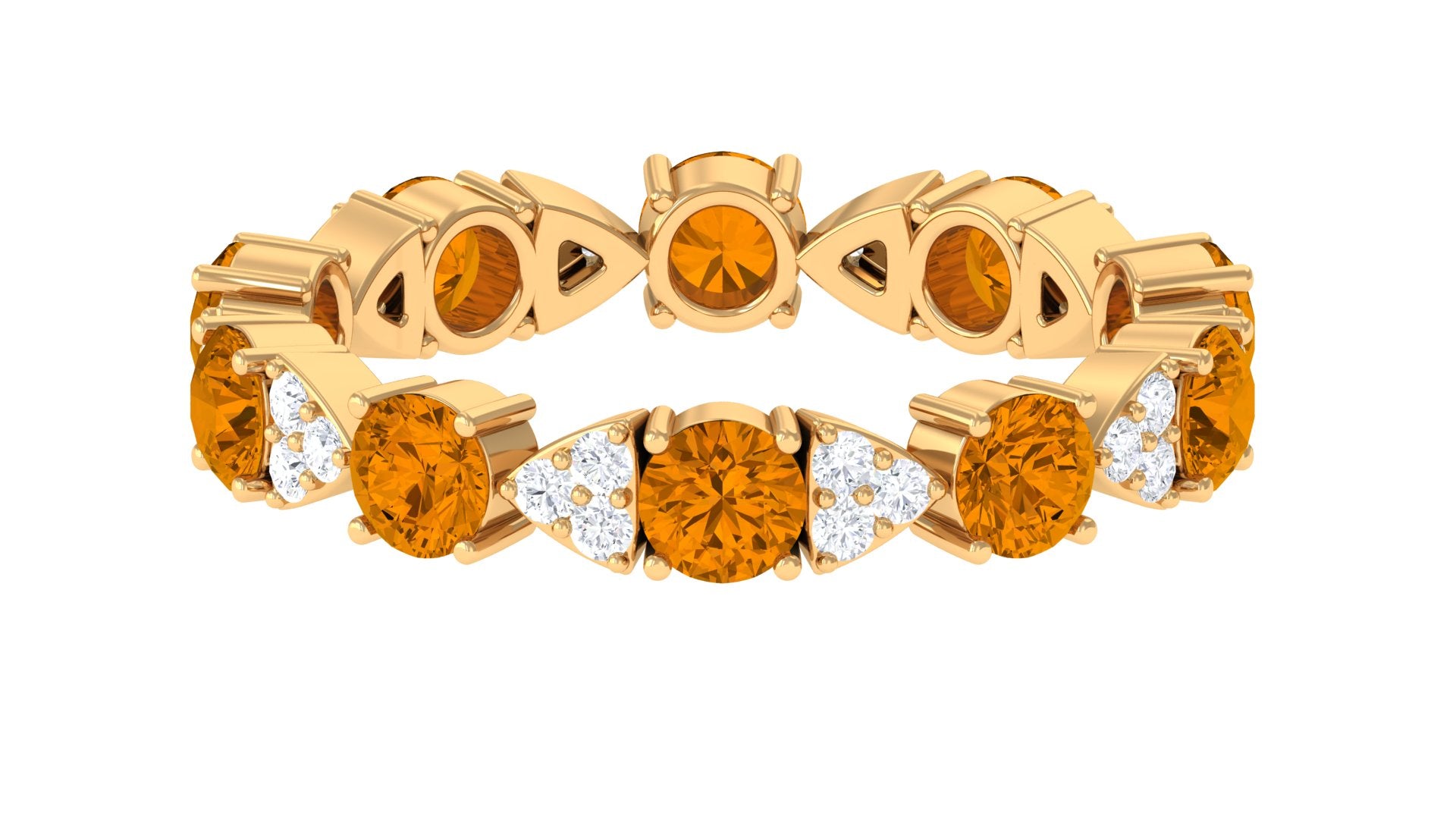 1.75 CT Designer Citrine and Moissanite Eternity Ring Citrine - ( AAA ) - Quality - Rosec Jewels