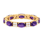 Real Amethyst and Diamond Eternity Ring Amethyst - ( AAA ) - Quality - Rosec Jewels