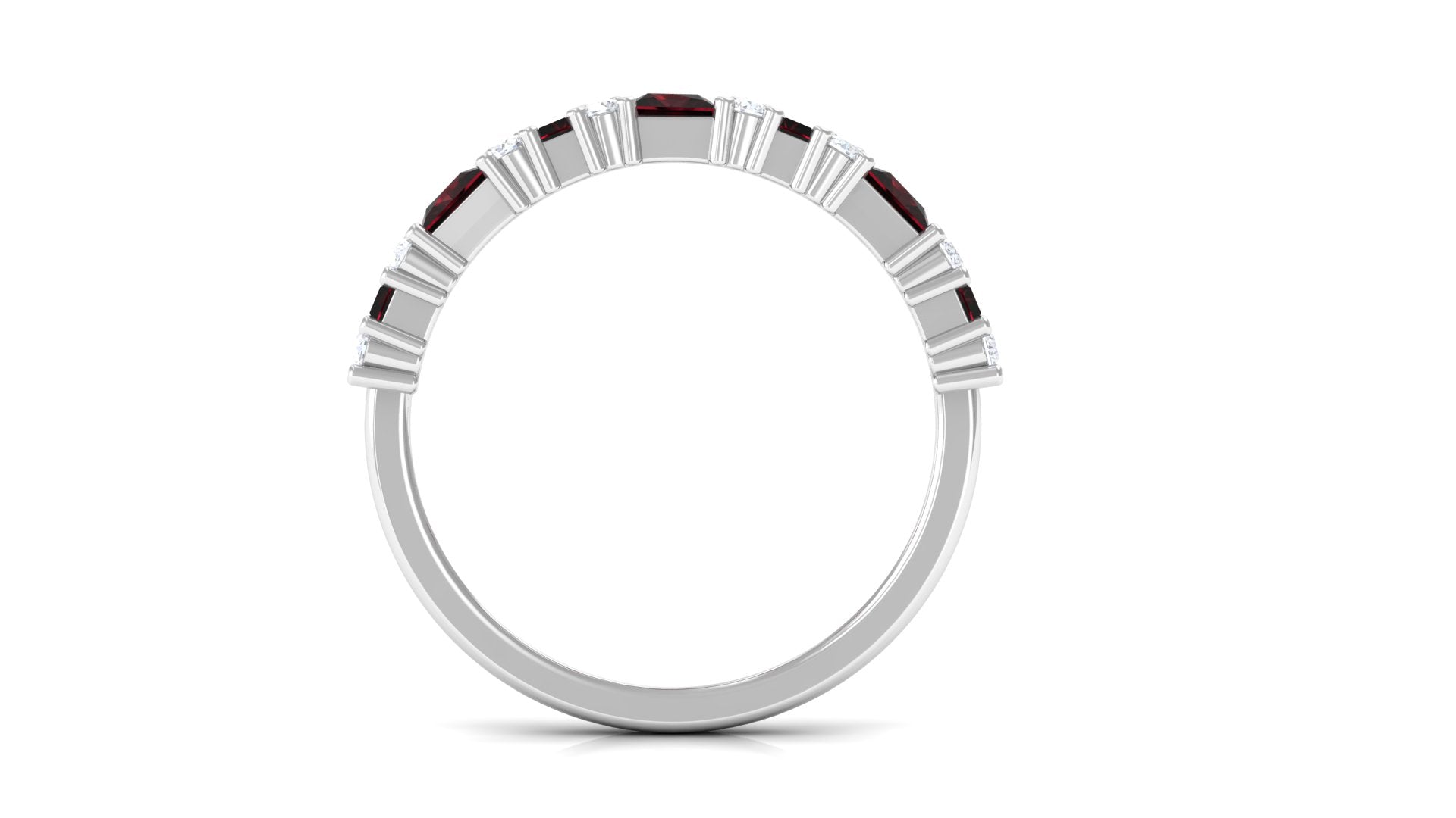 Natural Garnet and Diamond Eternity Ring Garnet - ( AAA ) - Quality - Rosec Jewels