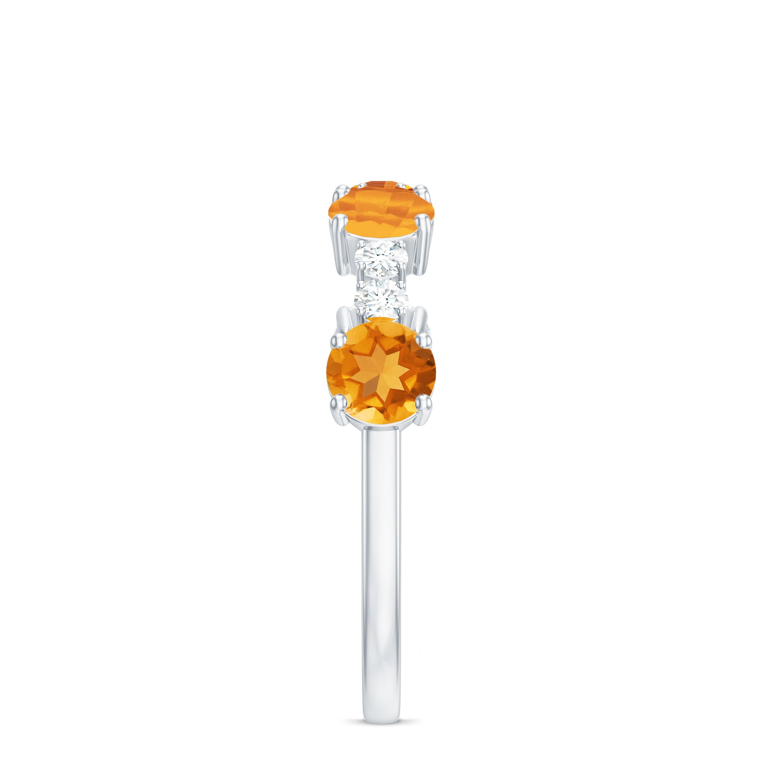 Natural Citrine and Diamond Alternate Style Eternity Anniversary Ring Citrine - ( AAA ) - Quality - Rosec Jewels