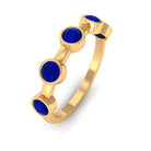 1 CT Bezel Set Round Blue Sapphire Half Eternity Ring Blue Sapphire - ( AAA ) - Quality - Rosec Jewels