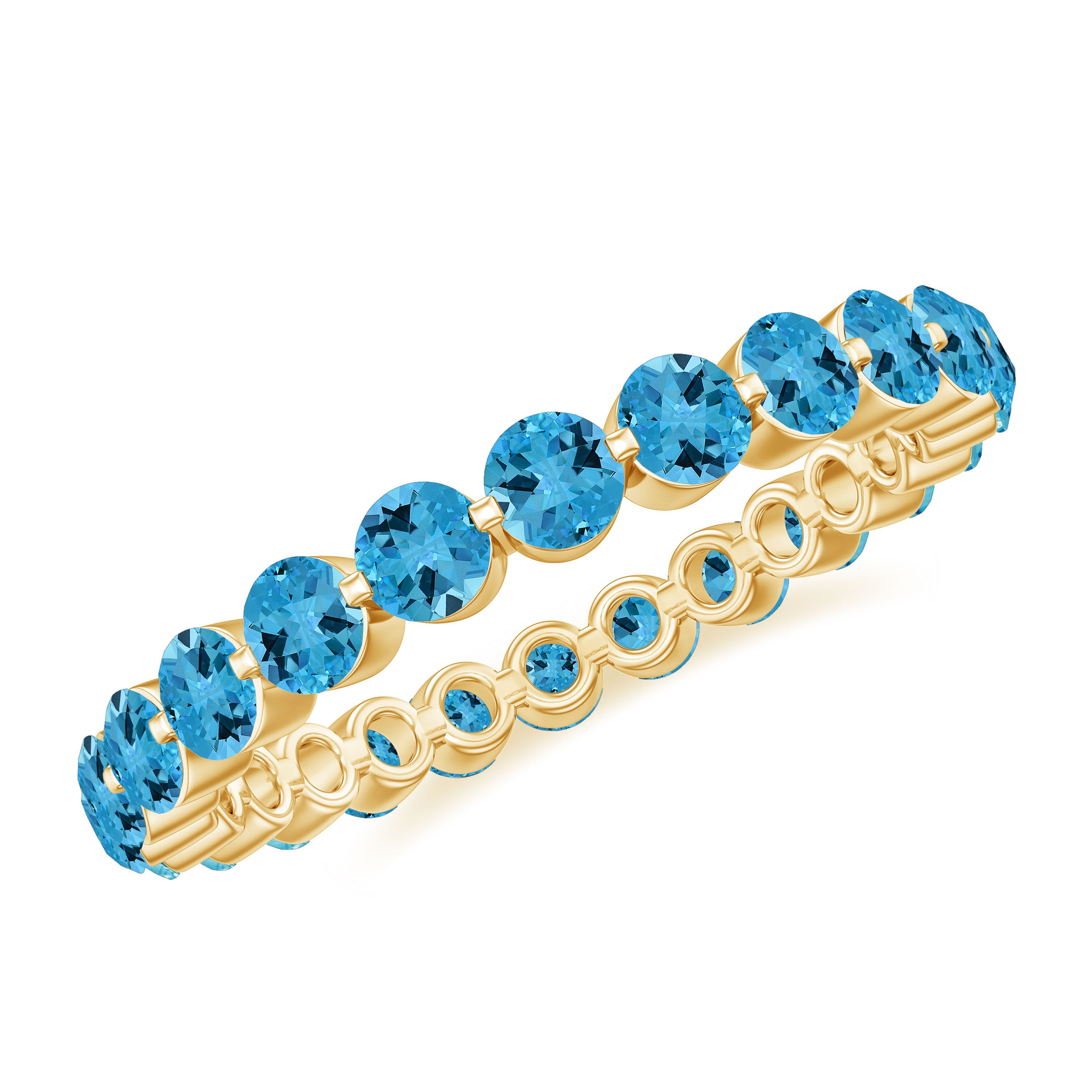 Eternity Band Ring with 2.25 CT Swiss Blue Topaz Swiss Blue Topaz - ( AAA ) - Quality - Rosec Jewels