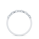 Round Diamond Gold Textured Half Eternity Ring Diamond - ( HI-SI ) - Color and Clarity - Rosec Jewels