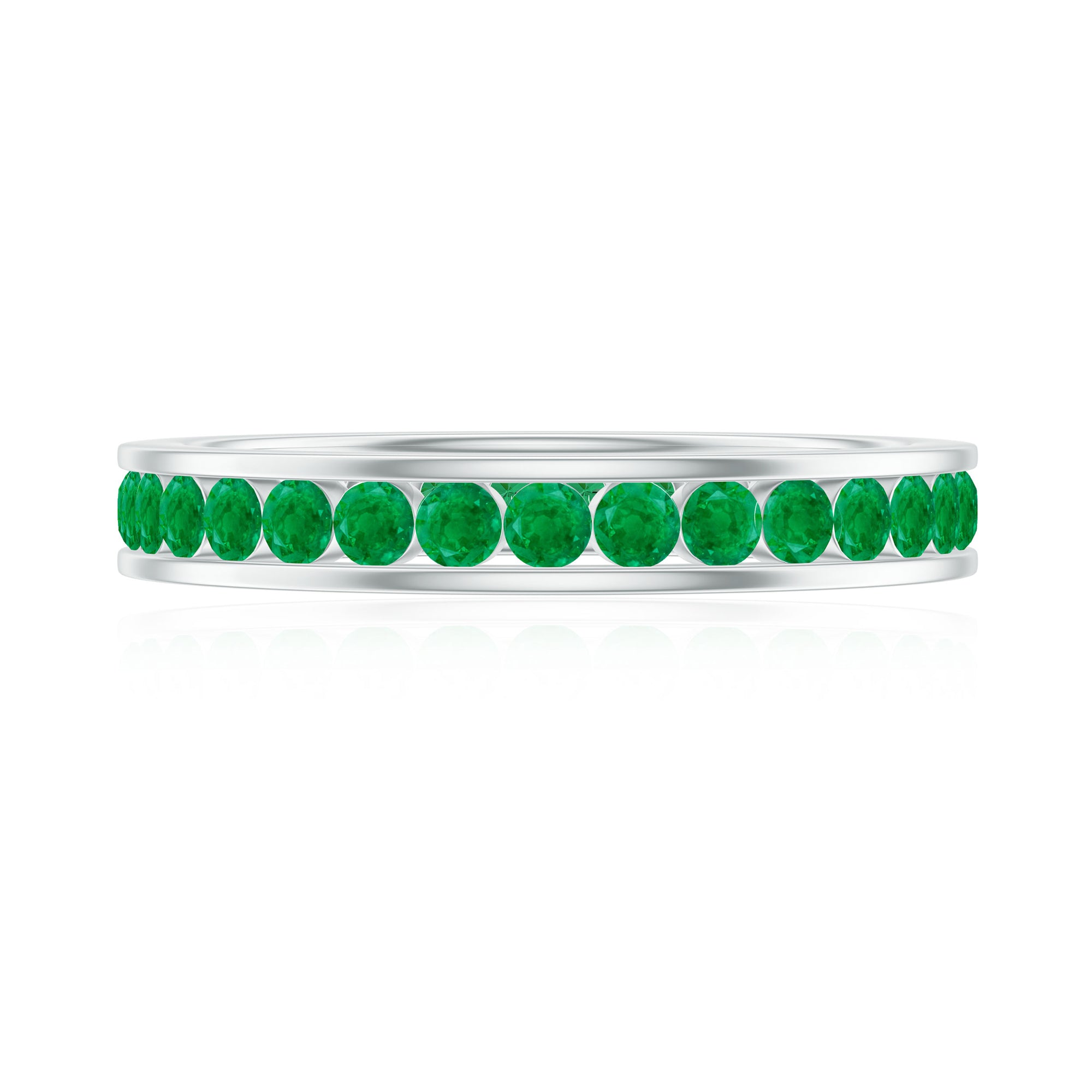 1.50 CT Emerald Channel Set Eternity Band Ring Emerald - ( AAA ) - Quality - Rosec Jewels