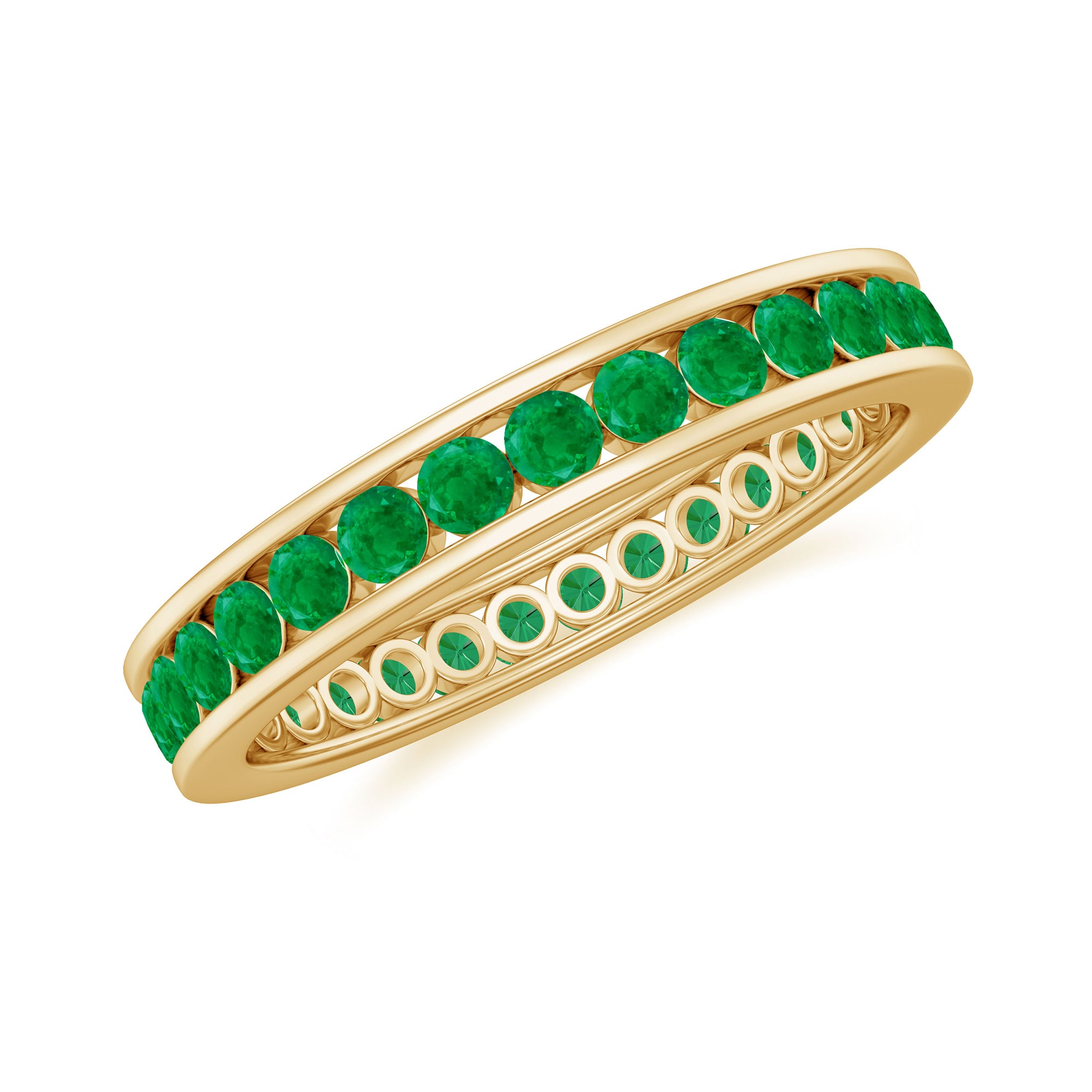 1.50 CT Emerald Channel Set Eternity Band Ring Emerald - ( AAA ) - Quality - Rosec Jewels