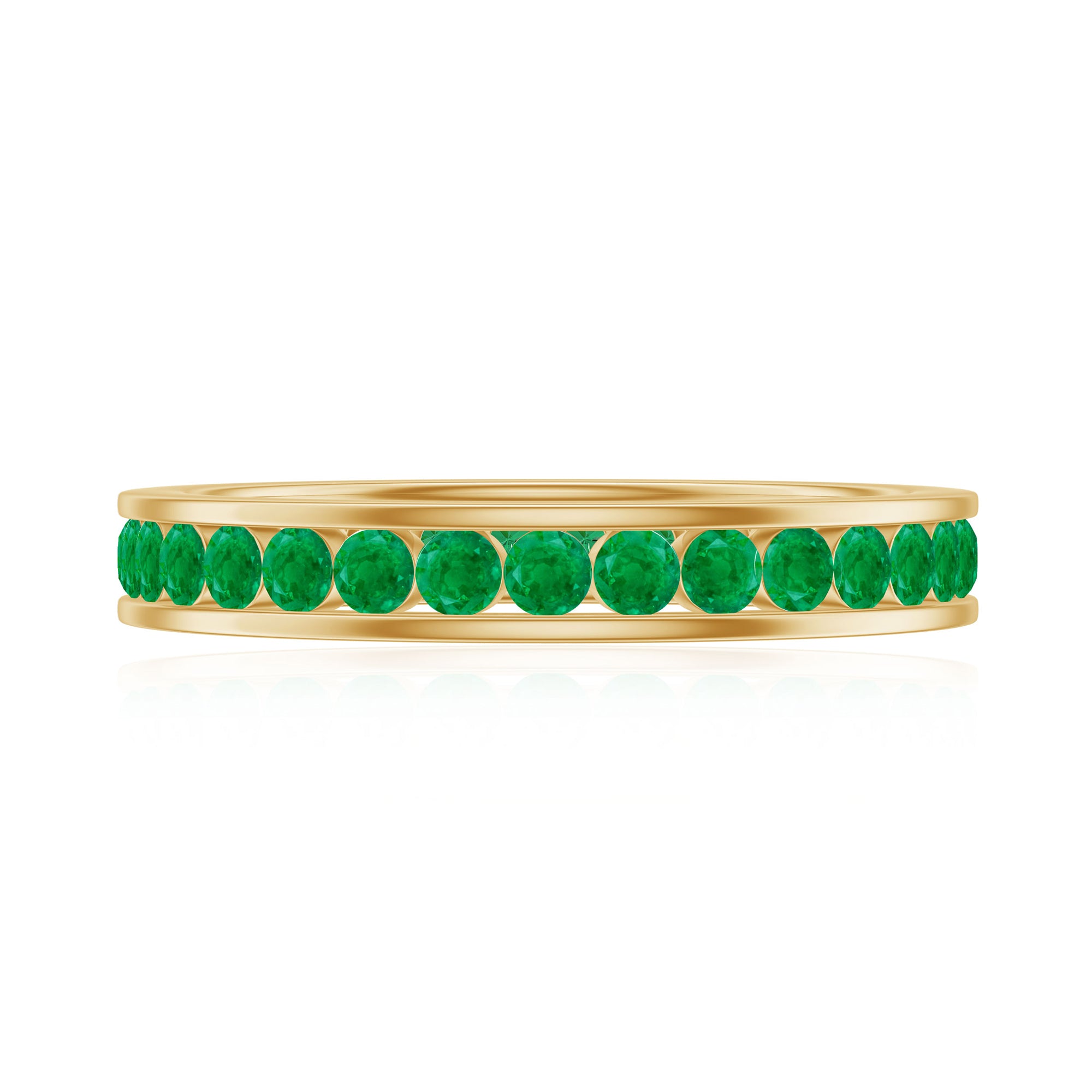 1.50 CT Emerald Channel Set Eternity Band Ring Emerald - ( AAA ) - Quality - Rosec Jewels