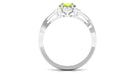 1.25 CT Oval Cut Peridot Solitaire Ring with Diamond Accent Peridot - ( AAA ) - Quality - Rosec Jewels