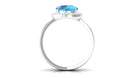 2.50 CT Swiss Blue Topaz Solitaire and Diamond Split Shank Ring Swiss Blue Topaz - ( AAA ) - Quality - Rosec Jewels